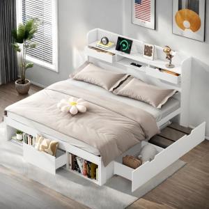 Lubvtti Cama de Matrimonio 140 x 190 cm con Puerto USB y ca…