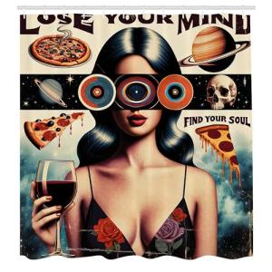 ABAKUHAUS Cortina de Baño Vintage, Retrospectivas Groovy Lo…