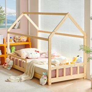 FetiNes Cama Infantil 90x190cm Cama Montessori con Protecci…
