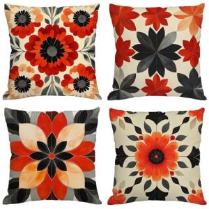 Fundas Cojines 70x70 cm Juego de 4 Naranja Cojines Exterior…