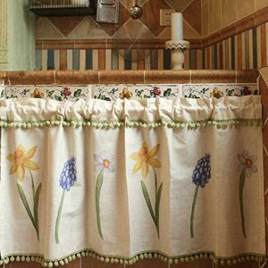 Qucover Cortina Corta,Cortina Media Altura Vintage para Coc…