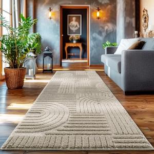 HomebyHome Alfombra de pelo corto, 80 x 250 cm, color beis,…