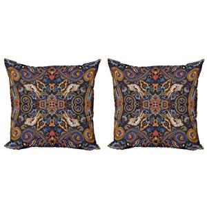 ABAKUHAUS Cachemir Set de 2 Fundas para Cojín, Floret marro…