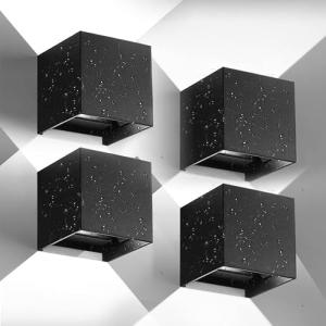 4 Piezas Aplique Pared Exterior/Interior,12W 6500K Luz Blan…