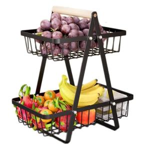Hikrxya Cesta de Fruta de 2 Niveles - Fruteros de Cocina Ne…