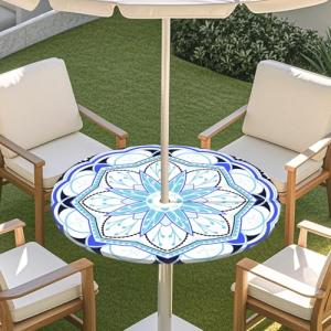 Chickwin Mantel Impermeable Redondo, 3D Bohemio Ajustable M…