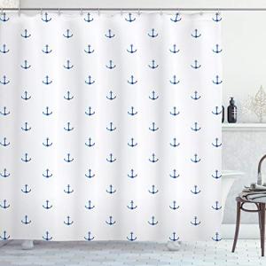 ABAKUHAUS Ancla Cortina de Baño, Vivid Blue Anchor, Materia…