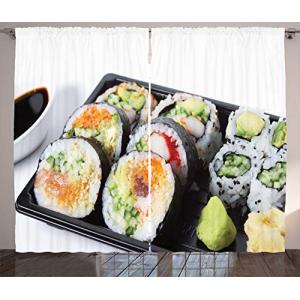 ABAKUHAUS Wasabi Cortinas, Sushi clasificado Placa Photo, S…