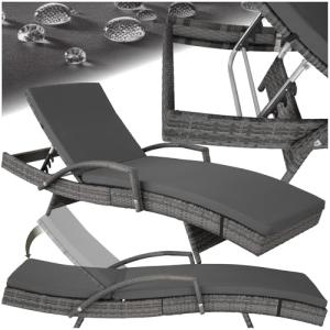 TecTake® Tumbona Jardín Exterior de Ratán y Aluminio, Tumbo…