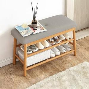 Banco de almacenamiento para zapatos tapizado con compartim…
