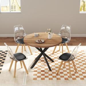 GrandCA HOME Mesa de Comedor con 4 Sillas, Mesa Redonda de…