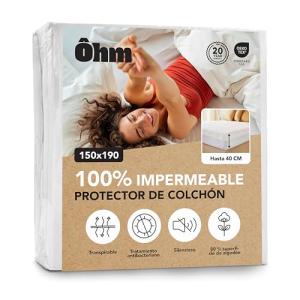 Protector Colchón 150x190 cm | Funda De Colchón Impermeable…