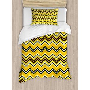 ABAKUHAUS Chevron Amarillo Funda Nórdica, Moderno, Decorati…