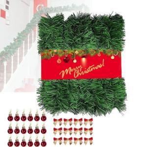 22 Metros Guirnalda Navidad   3cm 45Pcs Lazos y 2cm 45Pcs B…