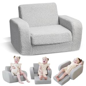 KidBloom 3 in 1 Sofa Infantil, Sofa Bebe de Terciopelo, Sil…