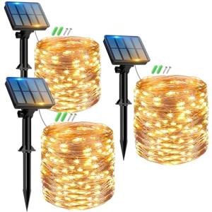 Peasur Guirnaldas Luces Exterior Solar - 3-Pack 12 2M/120LE…