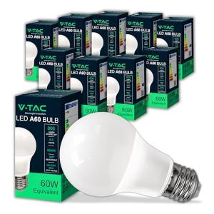 V-TAC 10x Bombillas LED E27 A60 – [Máxima Eficiencia] – 8,5…