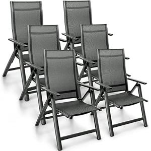 tillvex Silla de jardín prémium plegable de aluminio, respa…
