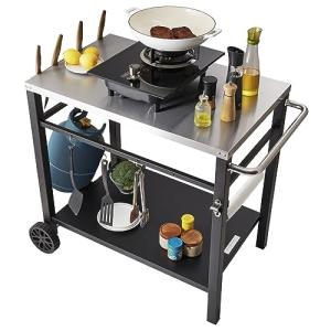 VEVOR Carrito de Comedor para Barbacoa al Aire Libre con Es…