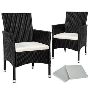 TecTake® Set de 2 Sillones en Ratán y Acero, Muebles Jardín…