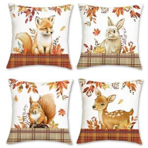 Bonhause Fundas Cojines Otoño Animales 45 x 45 cm Funda de…