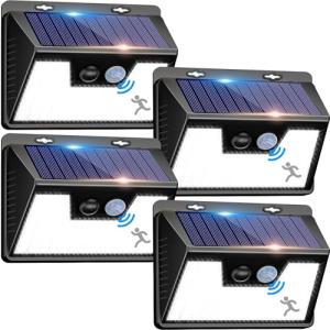 nipify Luces Solares Exterior【4 Paquete/140 LED】 Luz Solar…