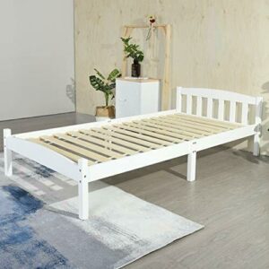 Liepu Cama Individual de Madera Maciza 90 X 190 cm, Base Ca…