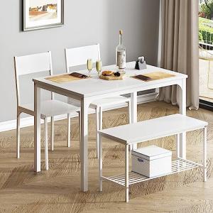 soges Juego de Mesa de Comedor para 4 Personas, 110cm Juego…