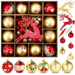 SOBEAU 40 Bolas de Navidad, Decoracion Arbol Navidad, 6mm D…