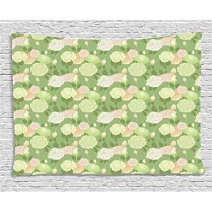 ABAKUHAUS Rosa Tapiz de Pared, Extracto En Colores Pastel D…