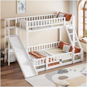 Lubvtti Litera Infantil 90/140 x 200 cm con tobogán,Cama In…