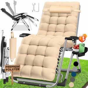 KESSER® Tumbona Plegable y Resistente | Silla de Jardín, Ca…