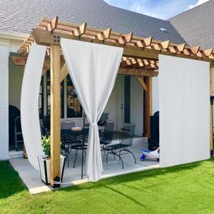 PONY DANCE Cortinas Exterior Terraza Impermeable con Velcro…