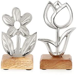 com-four® 2X Soportes de Flores Decorativas - Flores de Met…