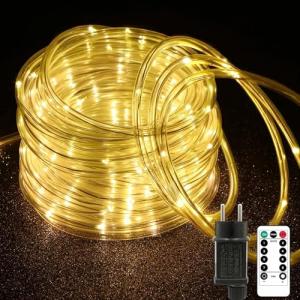 Auting Manguera de Luces Exterior 20M 200 leds Blanco Cálid…