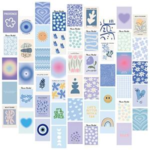 50 Piezas Azul Collage de Pared, Kit de Collage de Arte de…