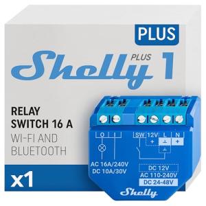 Shelly Plus 1, Relé Interruptor Inteligente Wi-Fi & Bluetoo…