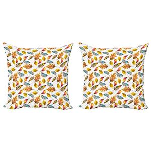 ABAKUHAUS Acuarela Set de 2 Fundas para Cojín, Las Hojas de…