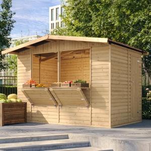 Caseta de Jardín de Madera con Piso, Mostrador y Puerta 336…