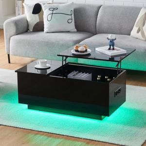 TUKAILAi Mesa de Centro con 16 Colores LED con Puerto USB p…