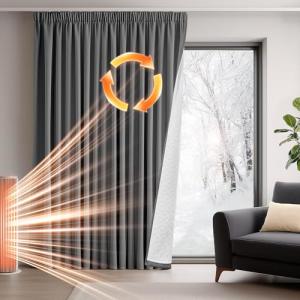 Deconovo Cortinas Opacas Blackout con Volantes, Cortinas Gr…