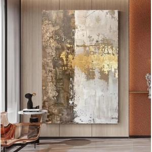HOLEILUCK Xxl Pintura abstracta de oro nórdico lienzo mural…