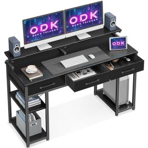 ODK Escritorio con 3 Cajones, Mesa Escritorio con Estante,…