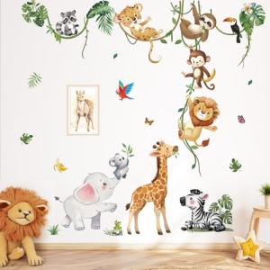 decalmile Pegatinas de Pared Animales de la Jungla Vid Vini…