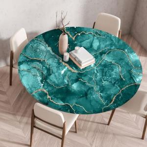 Chickwin Manteles de Mesa Impermeable Redondo Lavable, Mant…