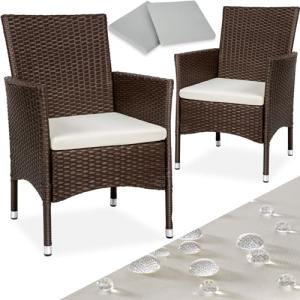 tectake® Set de 2 Sillones en Ratán y Acero, Muebles Jardín…