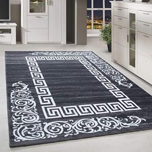 HomebyHome Alfombra Pila Corta Diseño del Borde Griego Sala…