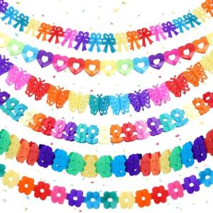 6 Guirnaldas de Papel Multicolor - Decoración Colgante de 3…
