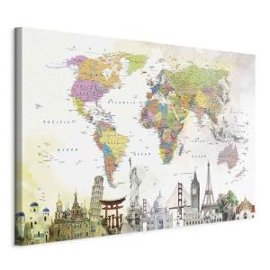 murando - Cuadro en Lienzo Mapamundi 90x60 cm 1 pieza - Imp…