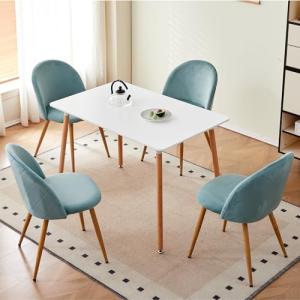 TTATC Mesa de Comedor con 4 Sillas, Juego de 4 Sillas de Co…